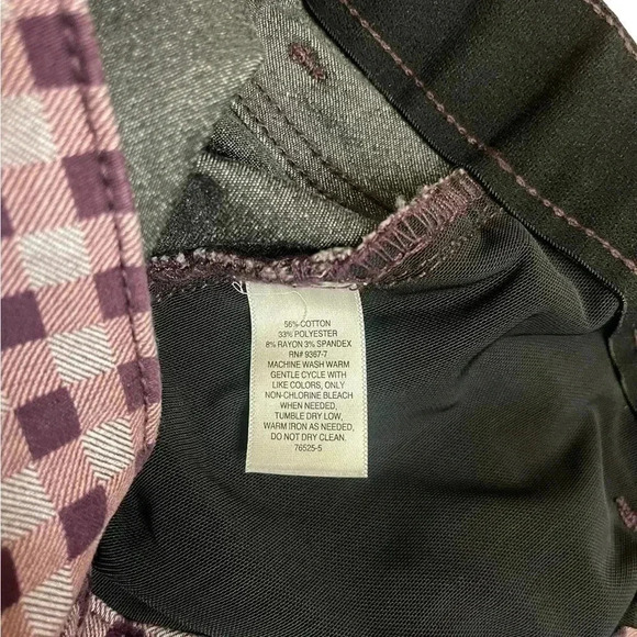 Liz Claiborne Sara Slim Leg Mid Rise Tummy Control Plaid Pants Women’s Size 4 - Picture 7 of 15